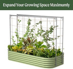 vego garden 5.0ft long tomato metal frame trellis, front angle view
