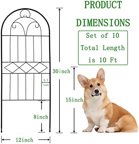 decorative garden fence 30in (h) x 10ft (l) shown in use