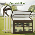 mcombo wooden cold frame garden greenhouse flower planter showing dimensions