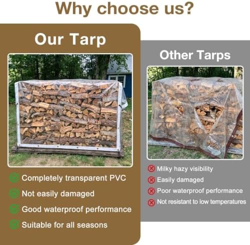 clear tarp 8x10ft heavy duty waterproof clear tarp, side view