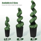mavis's diary artificial spiral topiary trees 4ft, set, front angle view