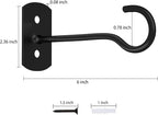 6in Hanging Plant Hooks 2Pack Ceiling Hooks for Plants, Indoor & Outdoor Decoration, Black