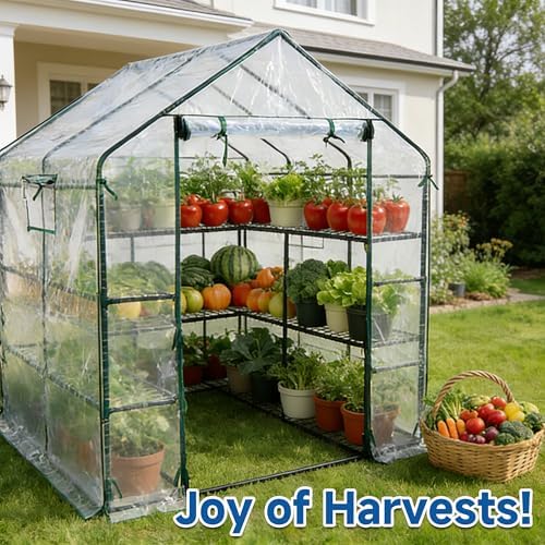 sungift walk-in greenhouse kit, upgraded pvc clear, 57x61x80, package contents