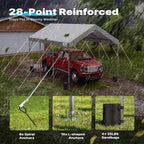 advance outdoor 12x20 ft heavy duty carport potable, front angle view