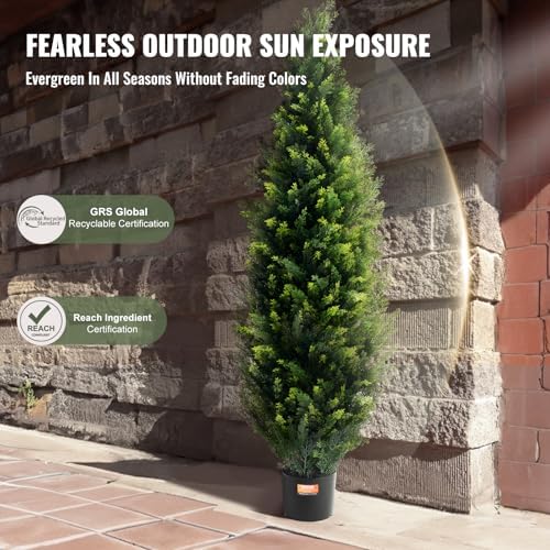 vevor artificial topiary cedar tree, 48 inch tall showing dimensions