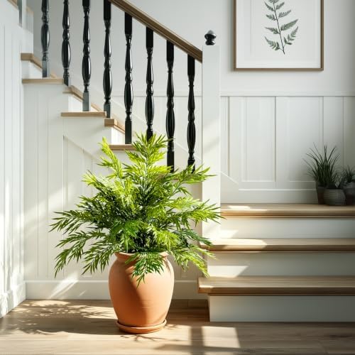 artificial fern plants in pots artificial boston ferns, front angle view