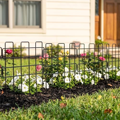 shoplala decorative garden fence border (20 panels) 12in(l), front angle view