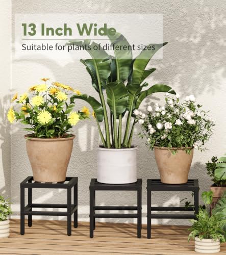 plant stand indoor outdoor, heavy duty metal 13'', package contents