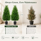 artificial topiary cedar trees, 3ft tall, set of showing dimensions