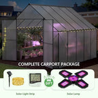 10x10 ft greenhouse for outdoors, heavy-duty polycarbonate greenhouse shown in use