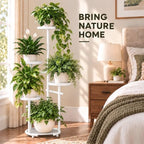 tosking tall 5-tier round metal corner plant stand, side view