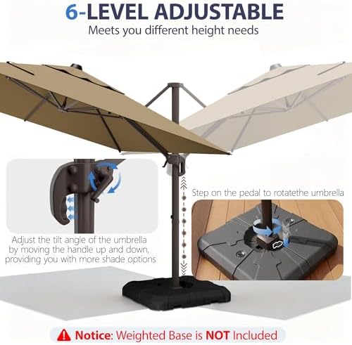 9' x 12' cantilever patio umbrella rectangle outdoor, package contents