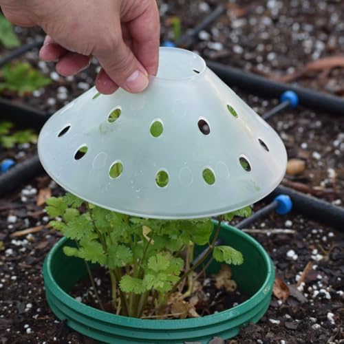 outdoor germination and grow kit with greenhouse domes, front angle view