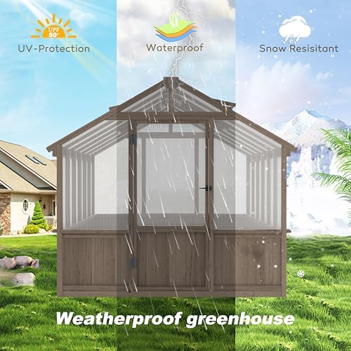yardenaler 8x12 ft greenhouse kit with 6mm thick on a desk or shelf