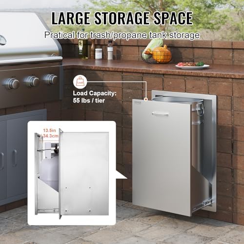 vevor outdoor kitchen drawers 19.7"w x 29"h x showing dimensions