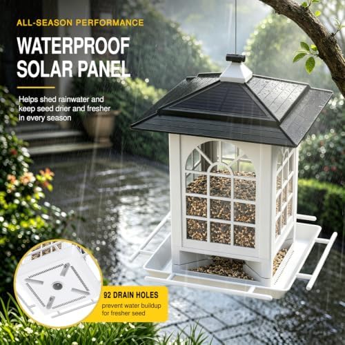 birdream 2 pack solar bird feeders for outdoors on a desk or shelf