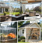 clear tarp with grommets,transparent heavy duty pvc vinyl, front angle view