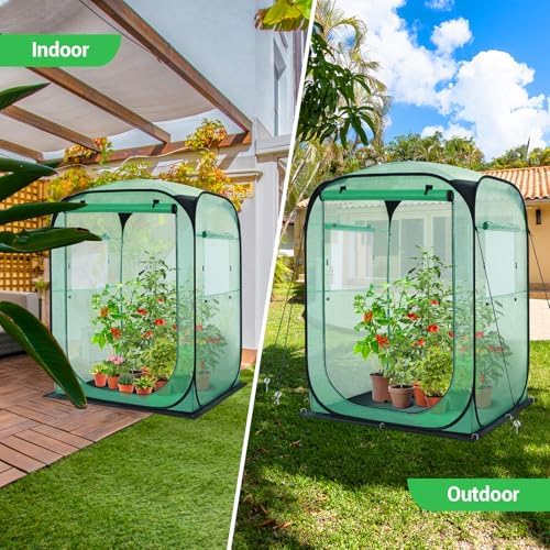 ohuhu pop up greenhouse for outdoors, portable walk-in on a desk or shelf