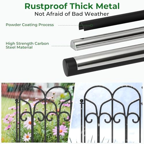 amagabeli 10 panels 17in(h)×10ft(l) decorative garden fences and, package contents