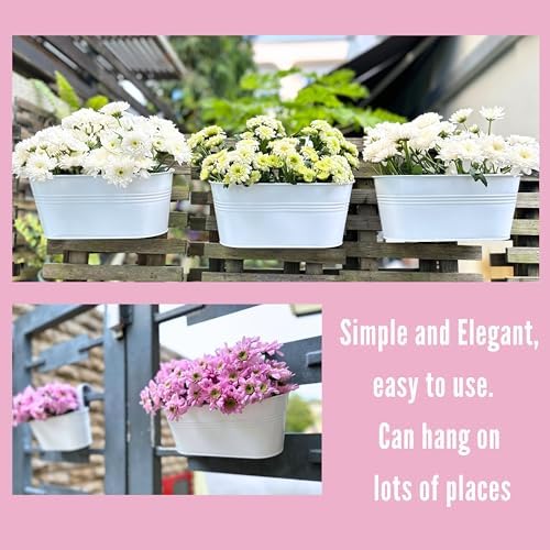 lalagreen rail planter (9.8 in, 10 pack) white on a desk or shelf