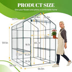 sweetcrispy 56"x56"x77" outdoor greenhouse, with 2 tier 8, front angle view