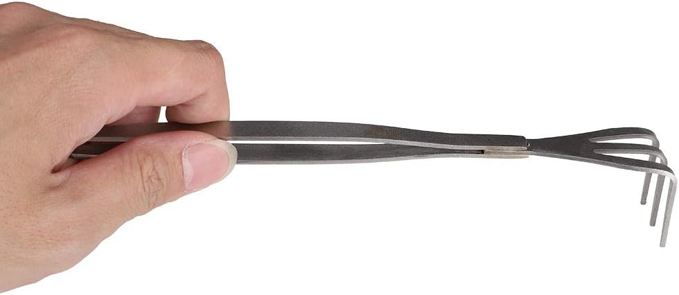 2 in 1 Bonsai Tweezers with Root Rake, 8.3 inch Stainless Steel Gardening Tongs for Plant Care, Repotting, and Precision Weeding, Anti-Slip Grip Tool for Beginners and Enthusiasts