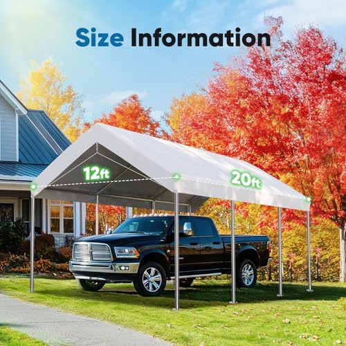 advance outdoor 12x20 ft carport replacement top cover shown in use