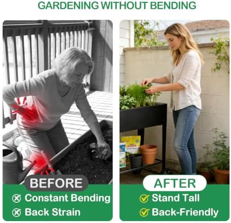 32" tall elevated raised garden bed with wheels, package contents