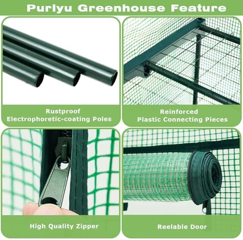 purlyu mini greenhouse for indoor outdoor,plant green house, close-up detail