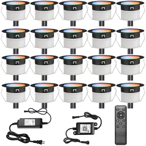 sumaote led deck lights kit, 20pcs 1.22" wifi shown in use
