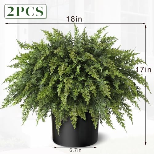 artificial cedar potted plant christmas greenery for front on a desk or shelf