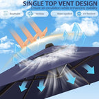 9' x 12' cantilever patio umbrella rectangle outdoor, side view