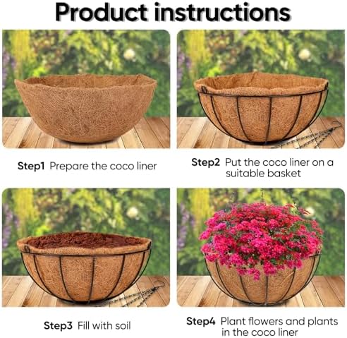 hkz hanging basket planter plants outdoor - 4 showing dimensions