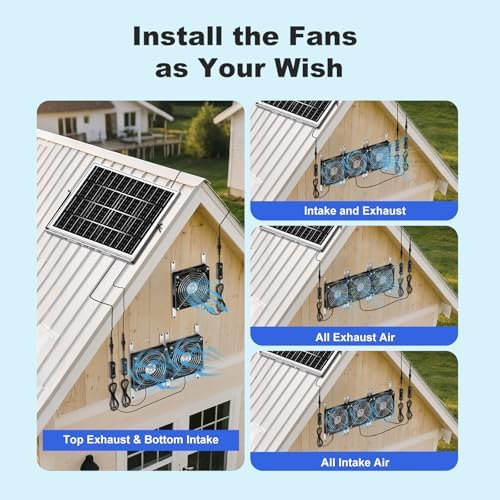 5.5" solar chicken coop fan 3 kit, 30w on a desk or shelf
