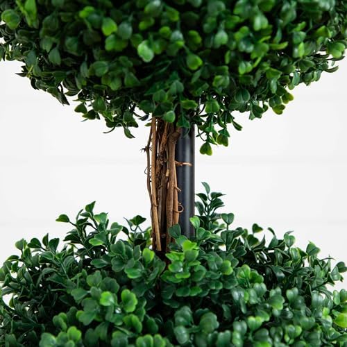 nearly natural 4 ft artificial triple ball boxwood showing dimensions