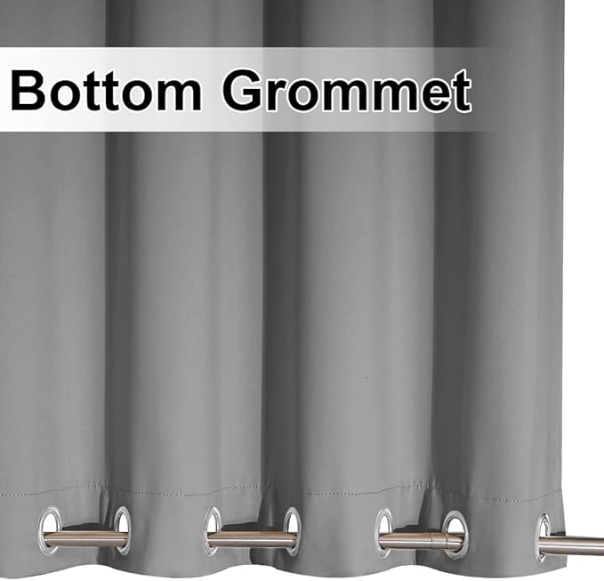NICETOWN Patio Outdoor Curtain Sunblock with Silver Rustproof Grommets Top and Bottom, Thermal Insulated Blackout Outdoor Curtain/Drape Protect Privacy for Arbor, Silver Grey, 1 Piece, W52 x L95