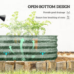 outsunny 8' x 2' x 1' galvanized raised, side view