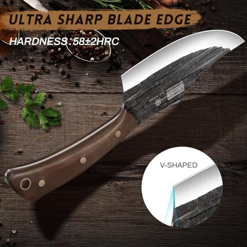 hoshanho butcher knife set, sharp kitchen knife set, side view