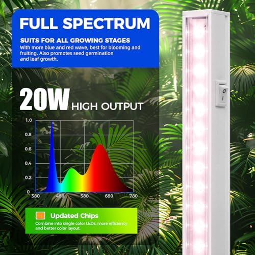 barrina t5 grow lights, full spectrum, 4ft 160w, side view