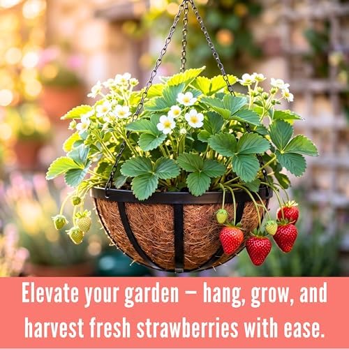 lalagreen round hanging baskets (14 in, 4 pack), side view