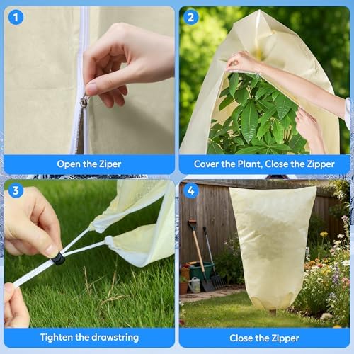 mixc 4 packs 2 size plant covers freeze, package contents