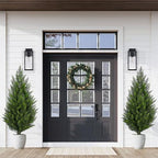 briful 3ft artificial cedar topiary trees set of showing dimensions