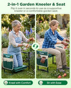 saker garden kneeler and seat-garden kneeler gardening bench shown in use