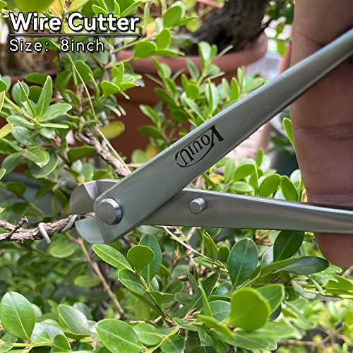 vouiu 6-piece bonsai tool set,concave cutter,knob cutter,jin pliers,wire showing dimensions