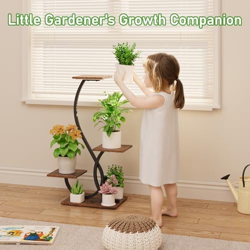 bacekoll plant stand with grow lights 4 tier, front angle view