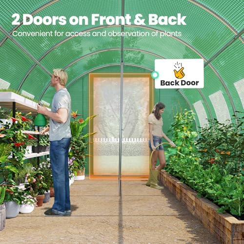 king bird premium 20x10x6.6ft greenhouse for outdoors large showing dimensions