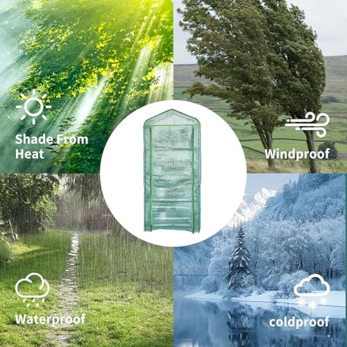 4 tier mini indoor greenhouse,27"x19"x62" greenhouse for indoors&greenhouses, side view
