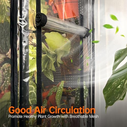bstrip indoor greenhouse with grow light and pegboard showing dimensions