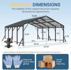 wisteria lane 20'x20' metal carport, heavy duty carport shown in use