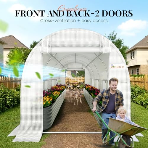 king bird premium 15x7x7ft greenhouse for outdoors, galvanized, package contents